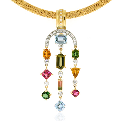 Precious Gemstone & Gold Pendant