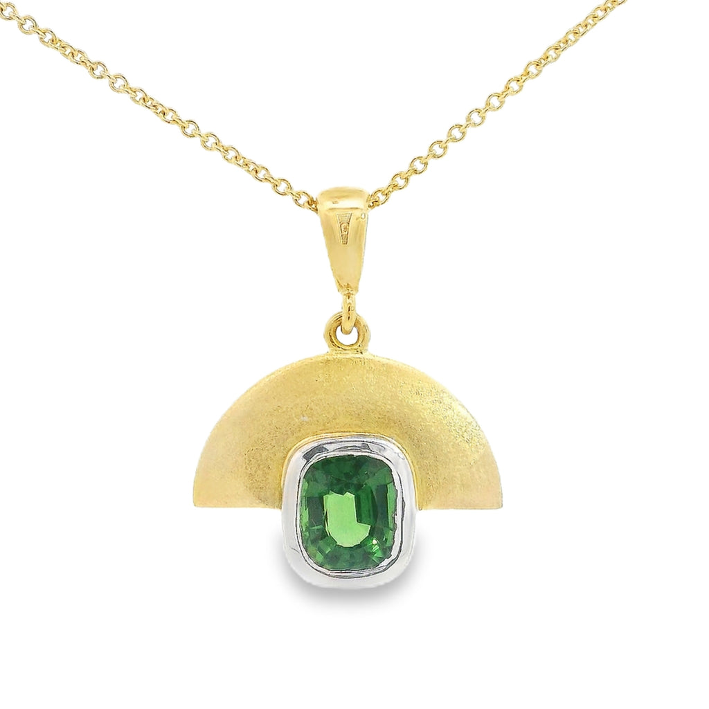 18ct yellow gold 1.05ct Chrome Tourmaline pendant