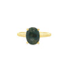 18ct yellow gold 2.10ct green/blue sapphire ring