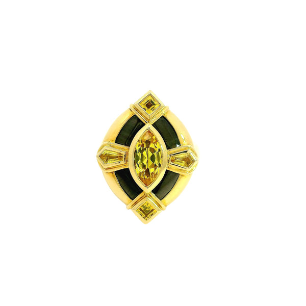 18ct yellow gold Australian sapphire dress ring