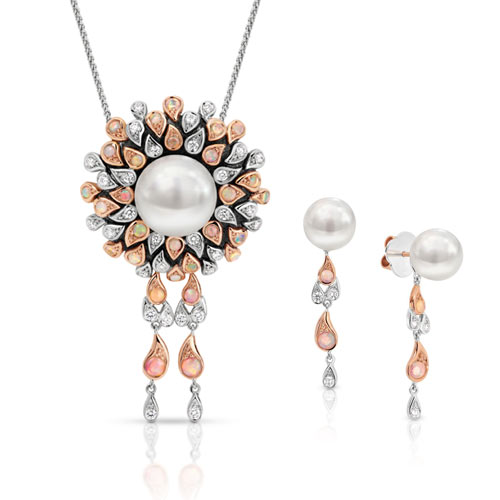 2017 JAA Awards South Sea Pearl & Opal 18ct Gold Pendant & Earring Collection