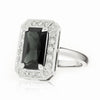 18ct white gold black sapphire & diamond ring