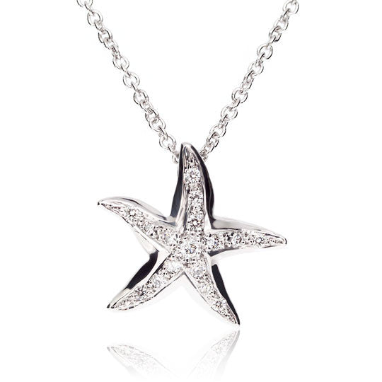 White Gold Diamond Starfish Pendant