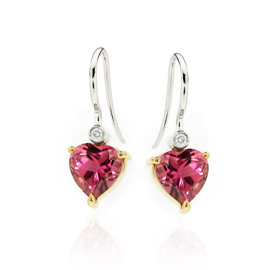 18ct Gold Tourmaline & Diamond earrings